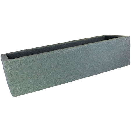 Emsco Group Trough Planter with Drainage Holes, 25in Weatherproof Resin Planter, Green Granite Color 2418-1